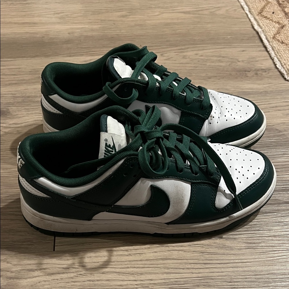 Nike Men's Dark Green and White Sneakers